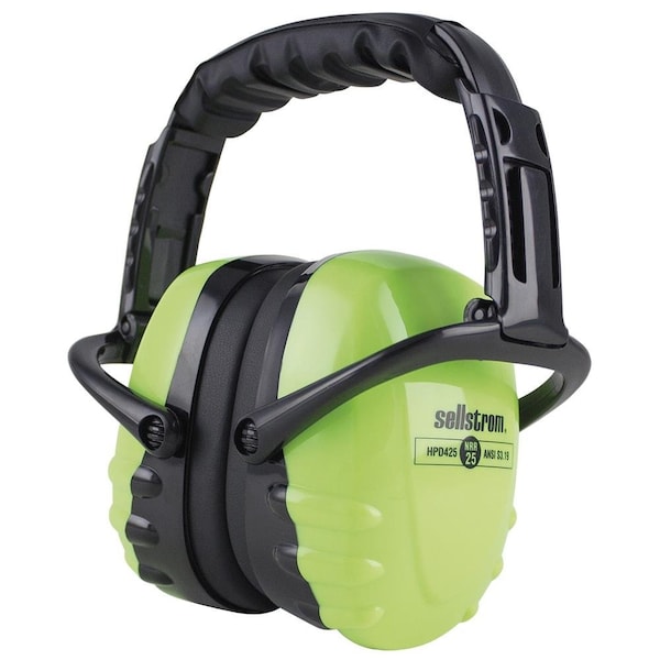 HPD425 Over-the-Head Ear Muffs, Hi-Vis Green